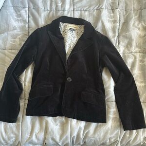 Black Faux Velvet Blazer Size Medium